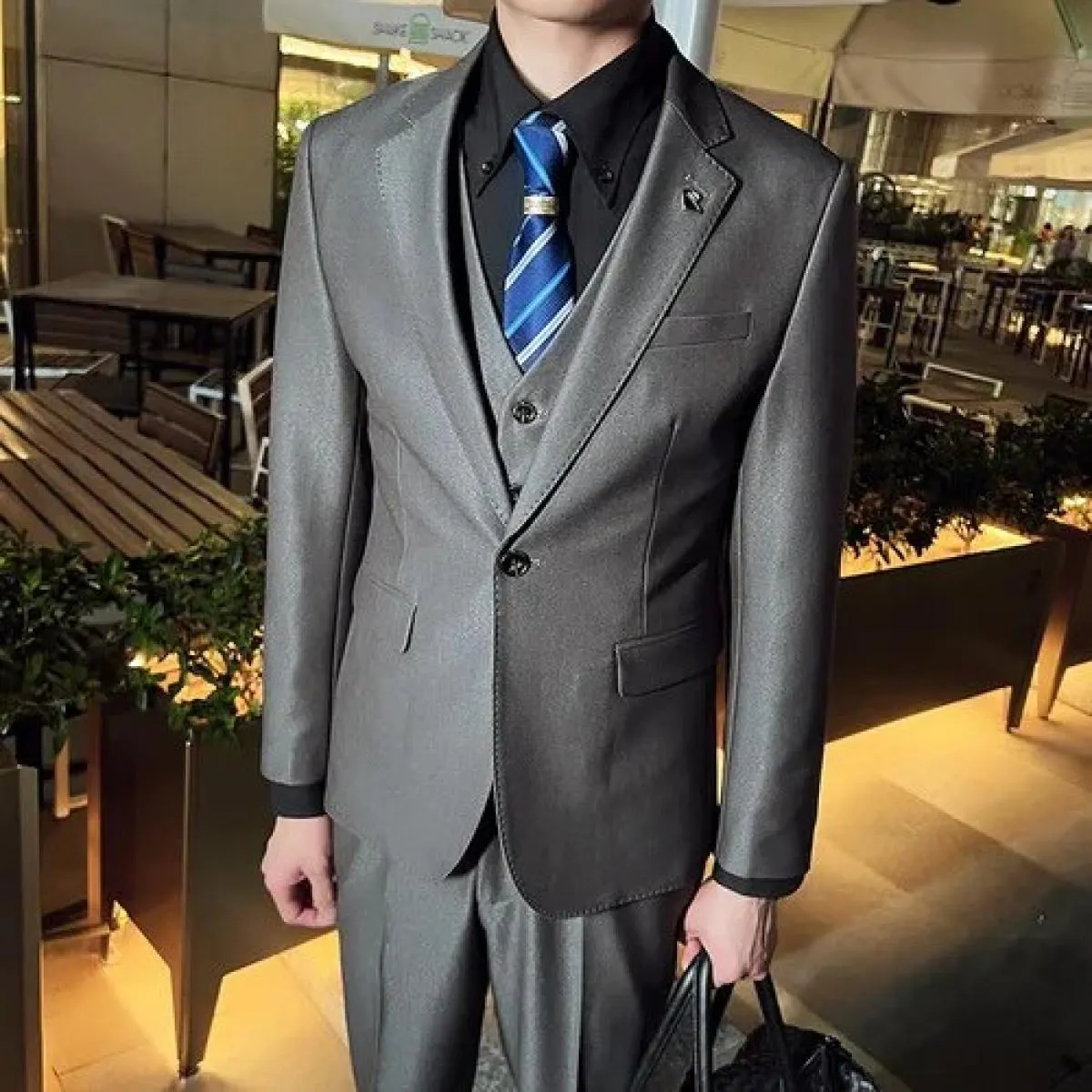 2022 moda uomo casual boutique business slim host tinta unita abito formale blazer giacca pantaloni gilet 3 pezzi