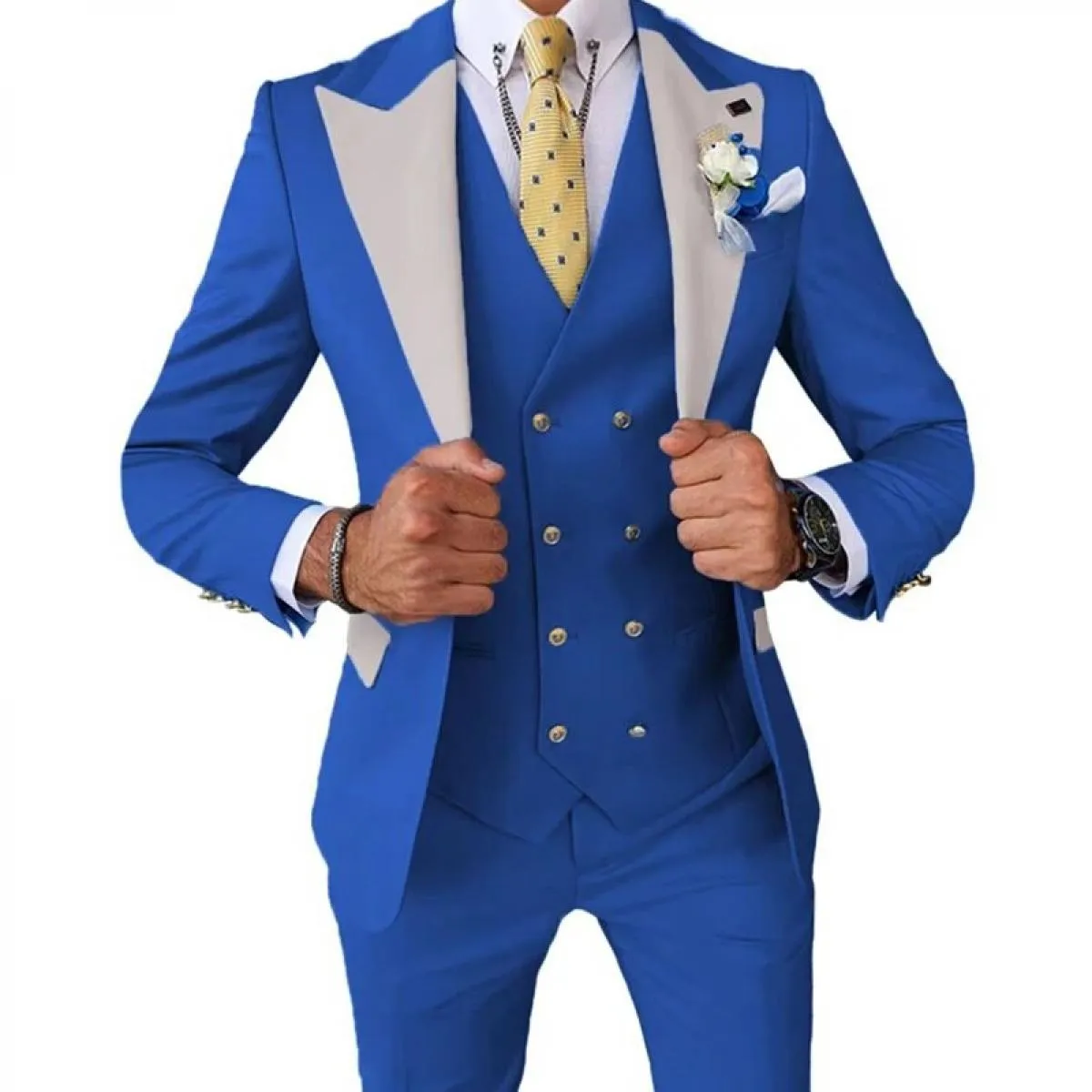 2023 Giacca da sposa Abito Blazer Cappotto Gilet Pantaloni da uomo Business Set da 3 pezzi Pantaloni da abito casual slim fit Gi
