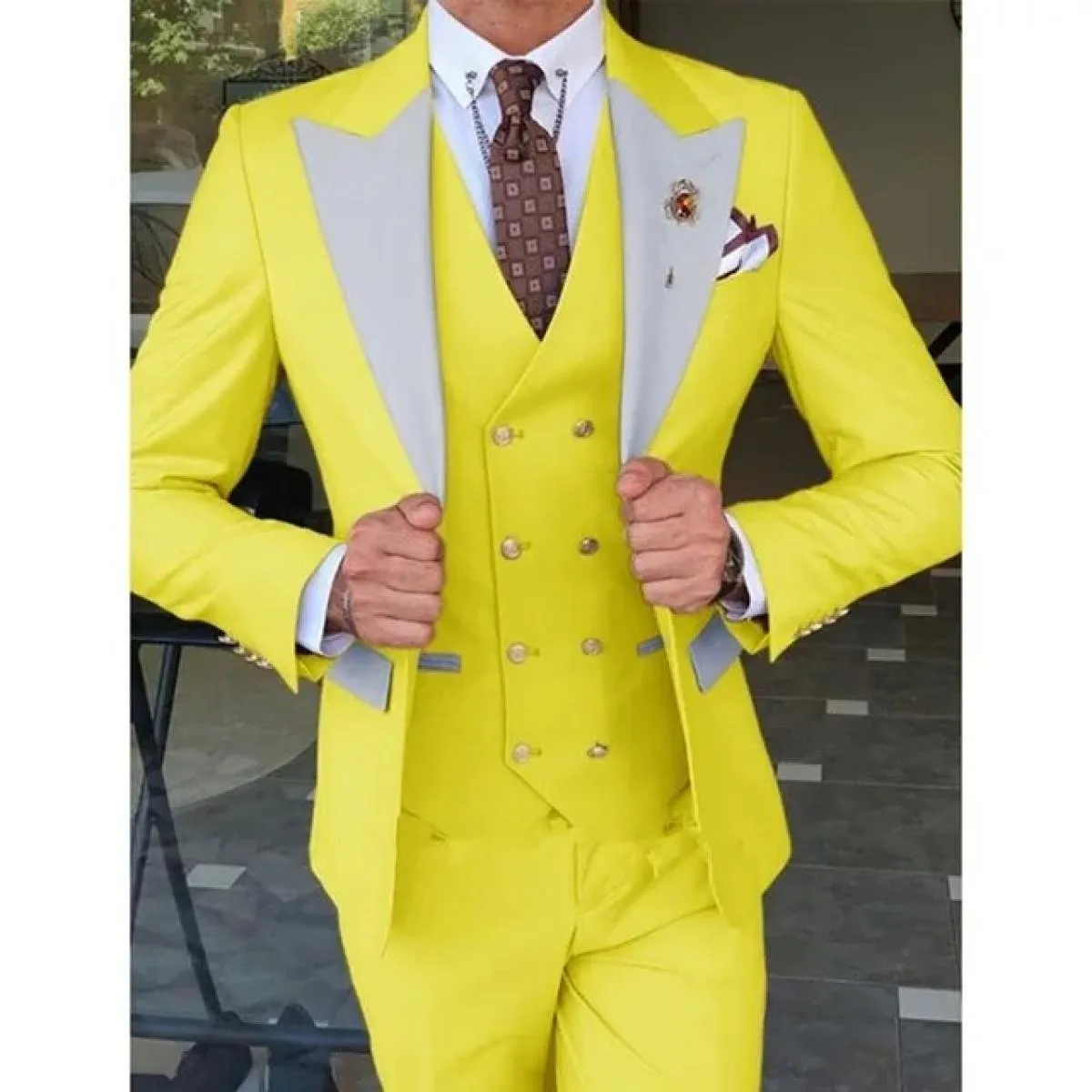 2023 Giacca da sposa Abito Blazer Cappotto Gilet Pantaloni da uomo Business Set da 3 pezzi Pantaloni da abito casual slim fit Gi