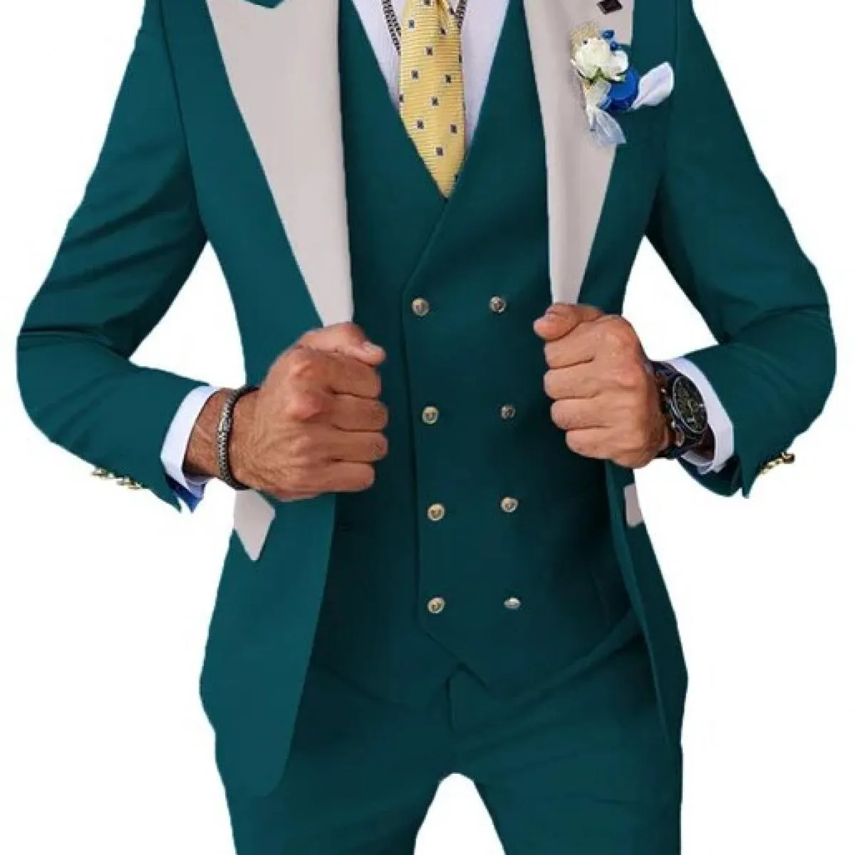 2023 Giacca da sposa Abito Blazer Cappotto Gilet Pantaloni da uomo Business Set da 3 pezzi Pantaloni da abito casual slim fit Gi