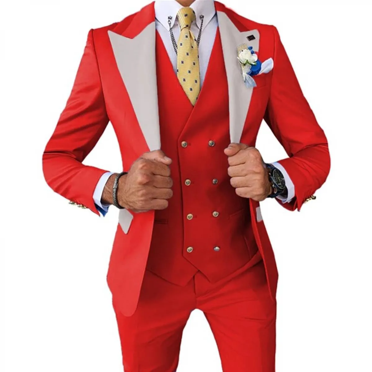 2023 Giacca da sposa Abito Blazer Cappotto Gilet Pantaloni da uomo Business Set da 3 pezzi Pantaloni da abito casual slim fit Gi
