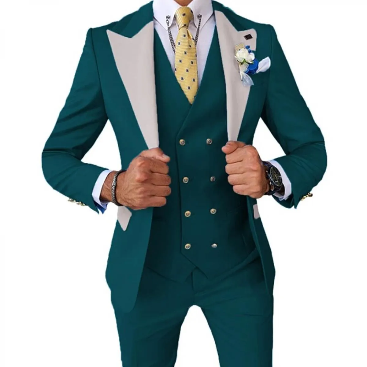 2023 Giacca da sposa Abito Blazer Cappotto Gilet Pantaloni da uomo Business Set da 3 pezzi Pantaloni da abito casual slim fit Gi