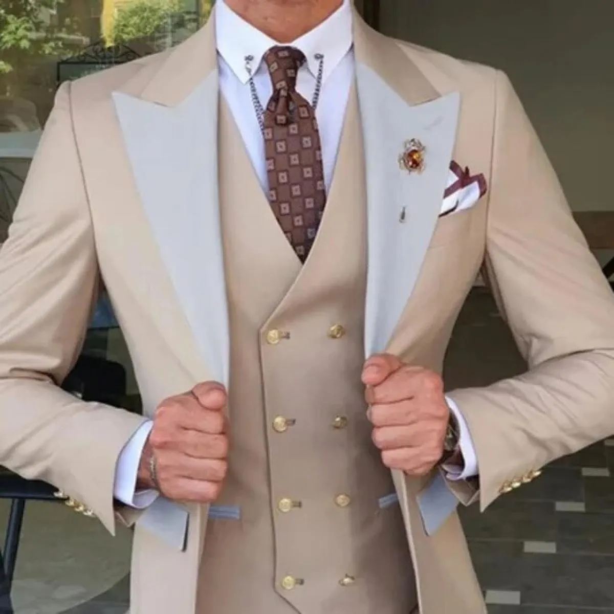 2023 Giacca da sposa Abito Blazer Cappotto Gilet Pantaloni da uomo Business Set da 3 pezzi Pantaloni da abito casual slim fit Gi