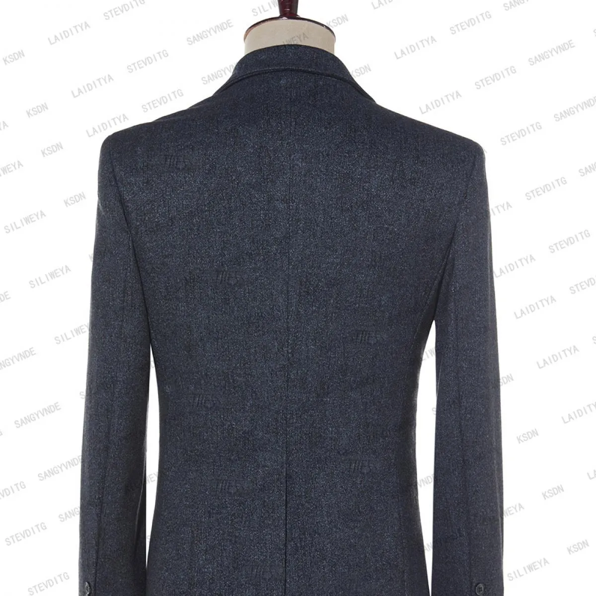 2023 moda nero e blu misto lettera modello uomo slim fit abiti da lavoro maschile di alta qualità 3 pezzi (giacche + gilet + pa