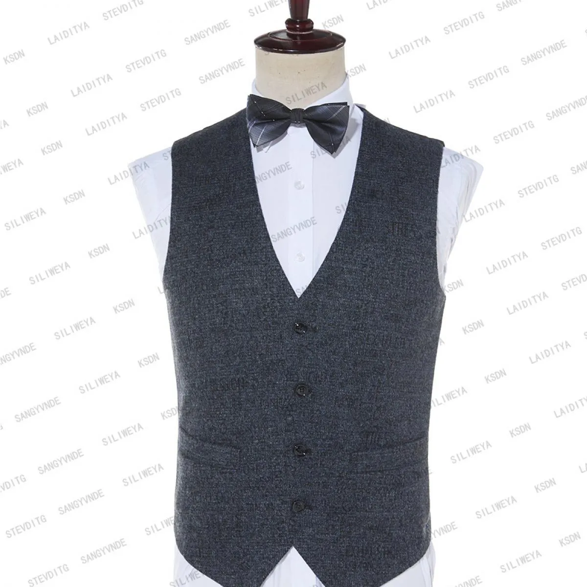 2023 moda nero e blu misto lettera modello uomo slim fit abiti da lavoro maschile di alta qualità 3 pezzi (giacche + gilet + pa