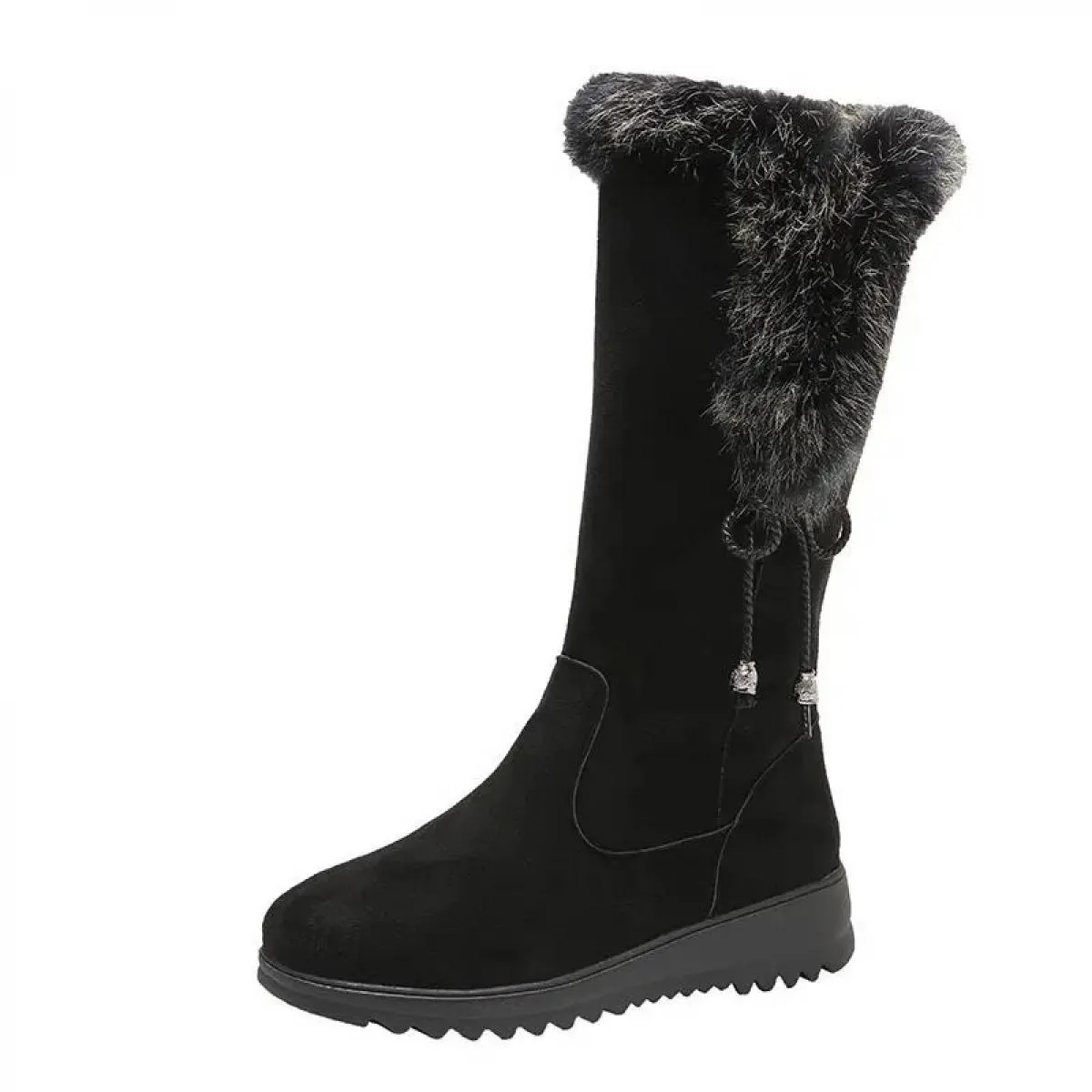 2023 scarpe da donna invernali di vendita calde stivali moderni in pelle scamosciata a metà polpaccio punta rotonda stivali da d