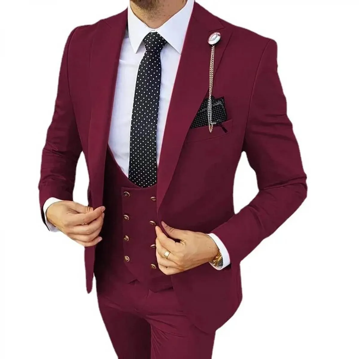 3 pezzi set blazer giacca pantaloni gilet / vestito da uomo 2023 New Business moda matrimonio vestiti host slim fit cappotto pan