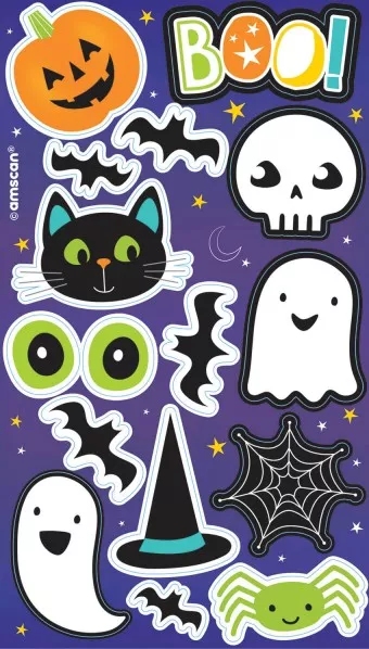 4 fogli di adesivi degli amici di Halloween