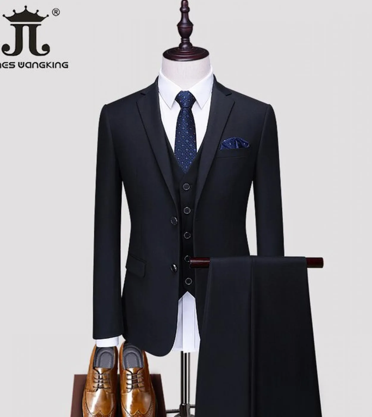 5xl Giacca  Gilet  Pantaloni Boutique Prom Party Slim Smoking Tinta unita Uomo Business Casual Abito formale Sposo Weddin