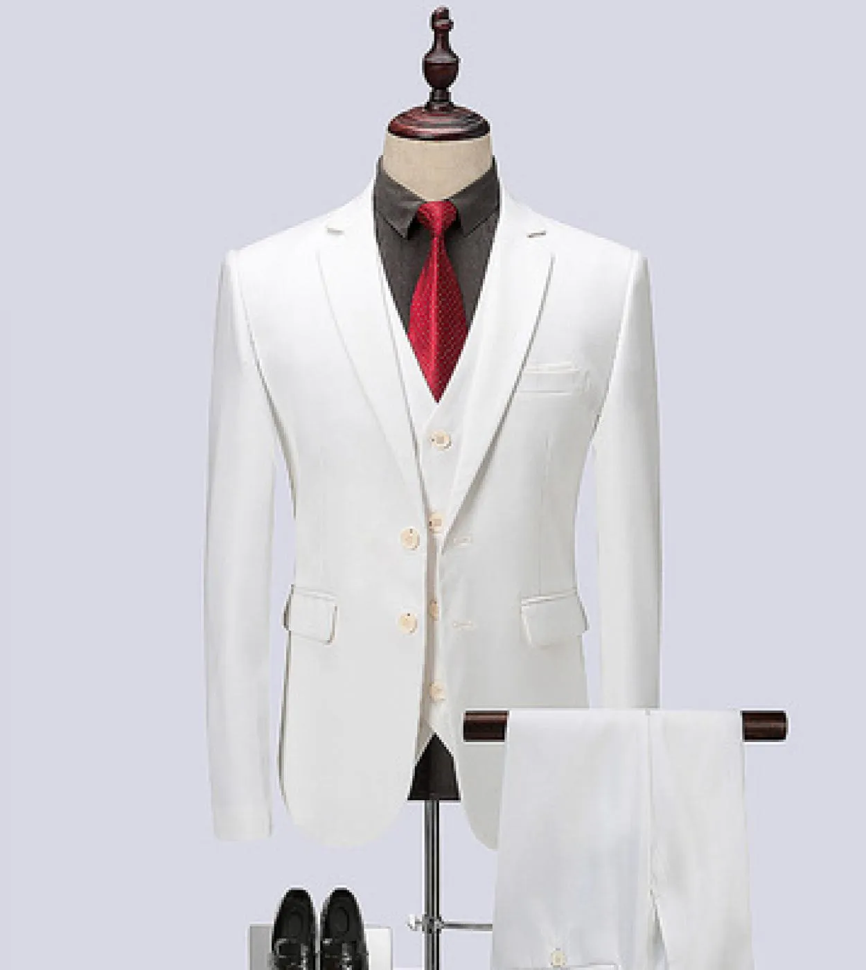 6xl Plus Size Mens New British Style Small Suit Banchetto di nozze Due bottoni Giacca a tre pezzi Pantaloni Gilet Vita