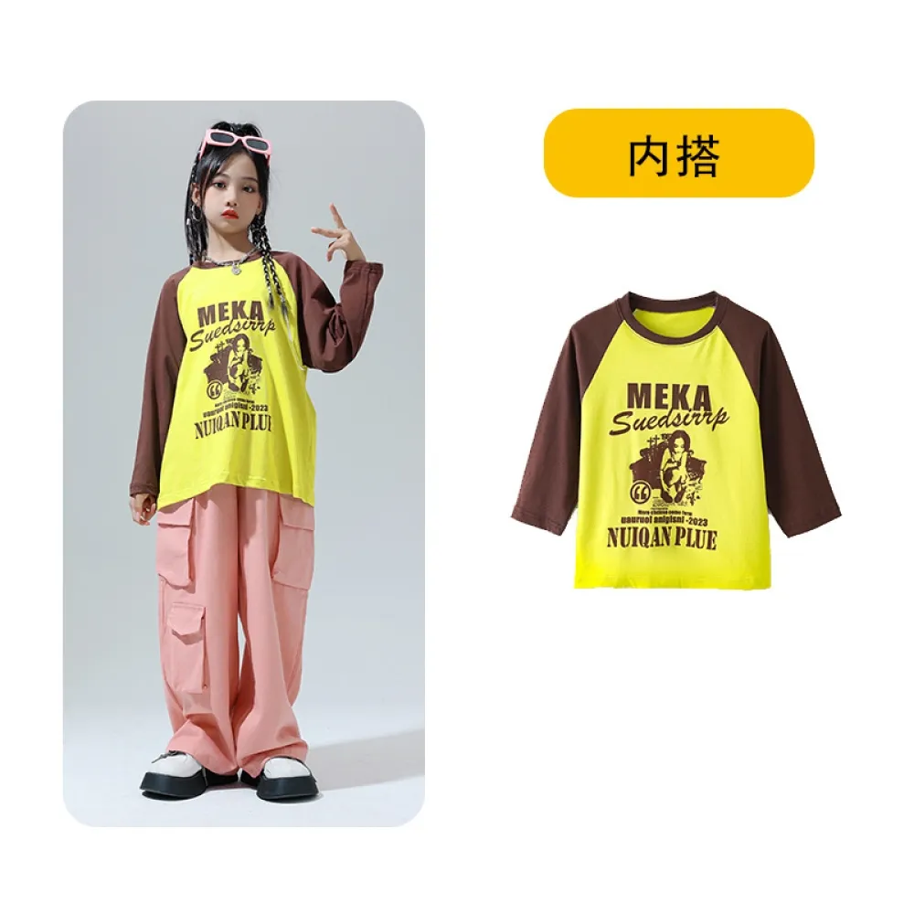 Abbigliamento da spettacolo per bambini, abbigliamento alla moda hip-hop, gilet hip-hop per ragazzi, set di batteria, spettacoli