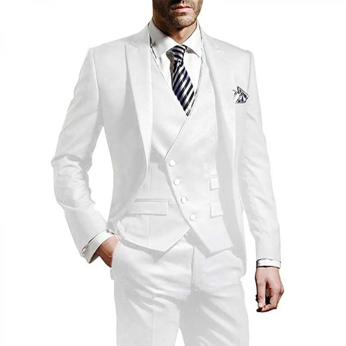 Abito da uomo elegante gilet giacca pantaloni tre pezzi risvolto con visiera verde nero smoking slim fit per matrimonio costume