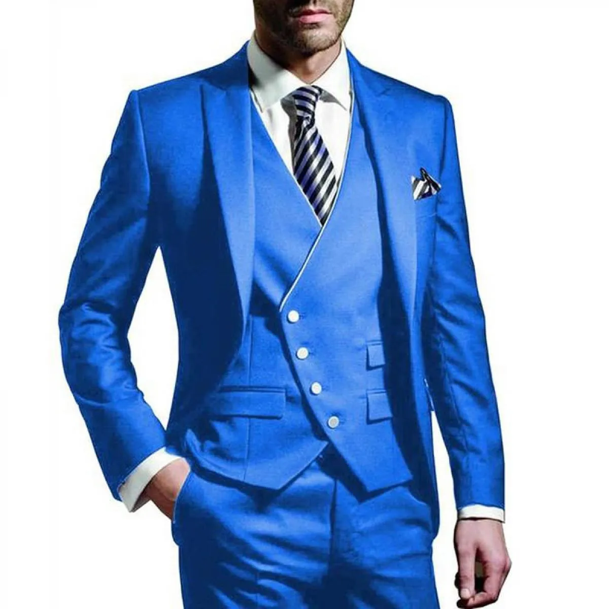 Abito da uomo elegante gilet giacca pantaloni tre pezzi risvolto con visiera verde nero smoking slim fit per matrimonio costume