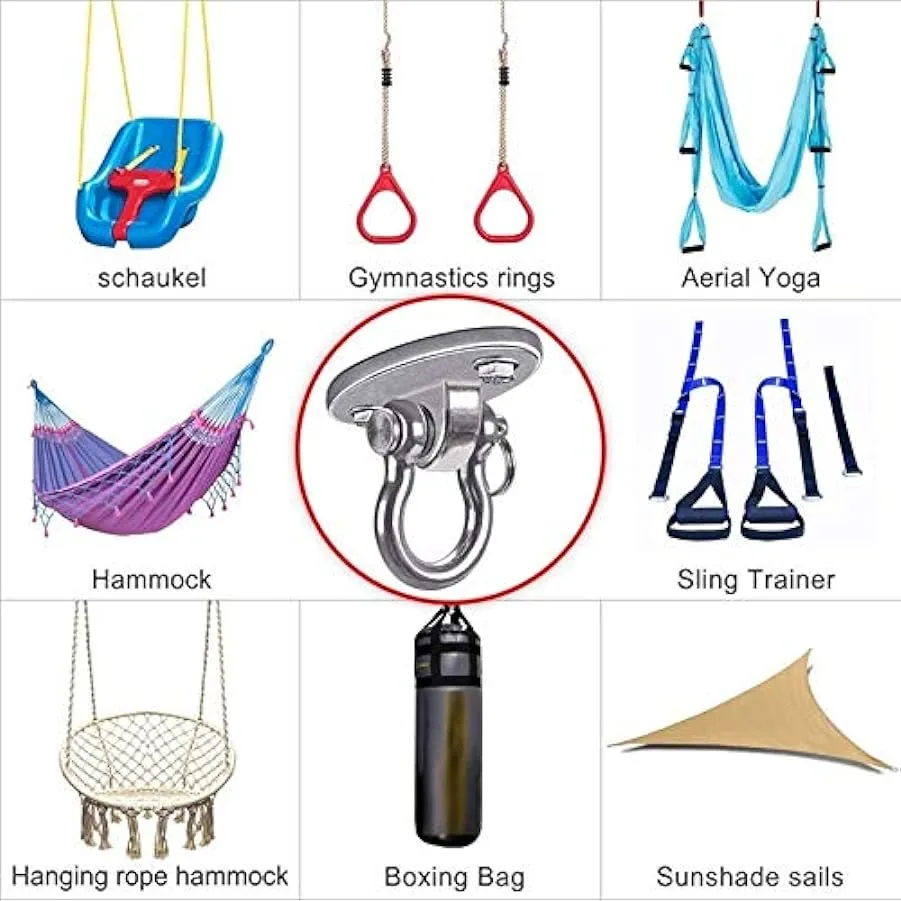 AFANGMQ Acciaio Inossidabile 304 Appendiabiti per oscillanti per impieghi Pesanti Set da 250 kg capacità per Swing e Yoga Sedia 
