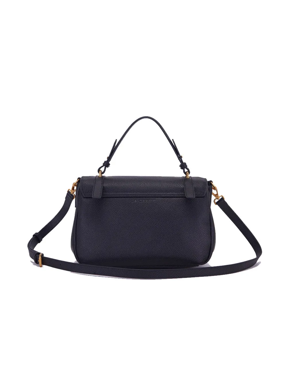 Atena Medium Shopper Tumbled Leather - Black