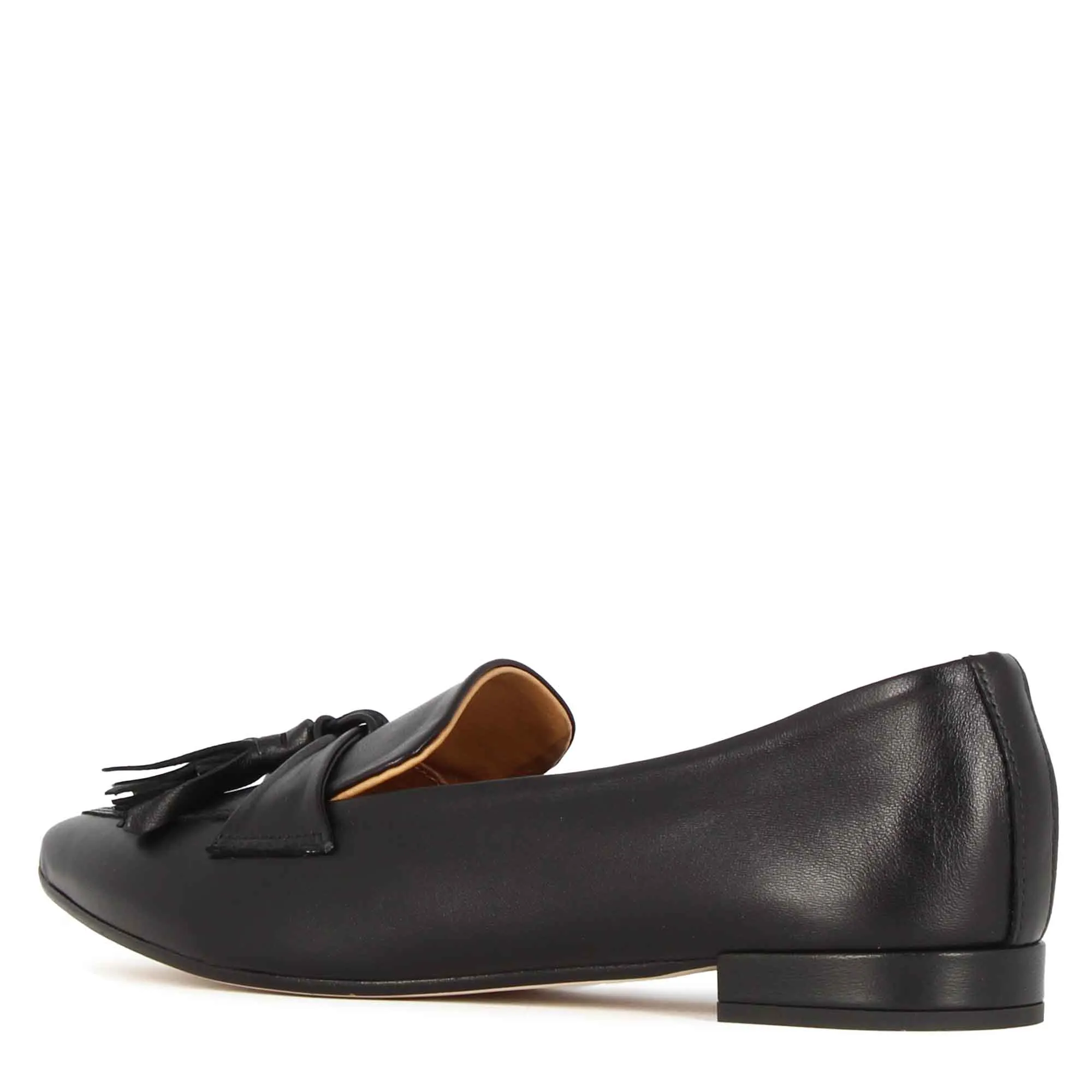 Ballerina da donna casual con nappine colore nero