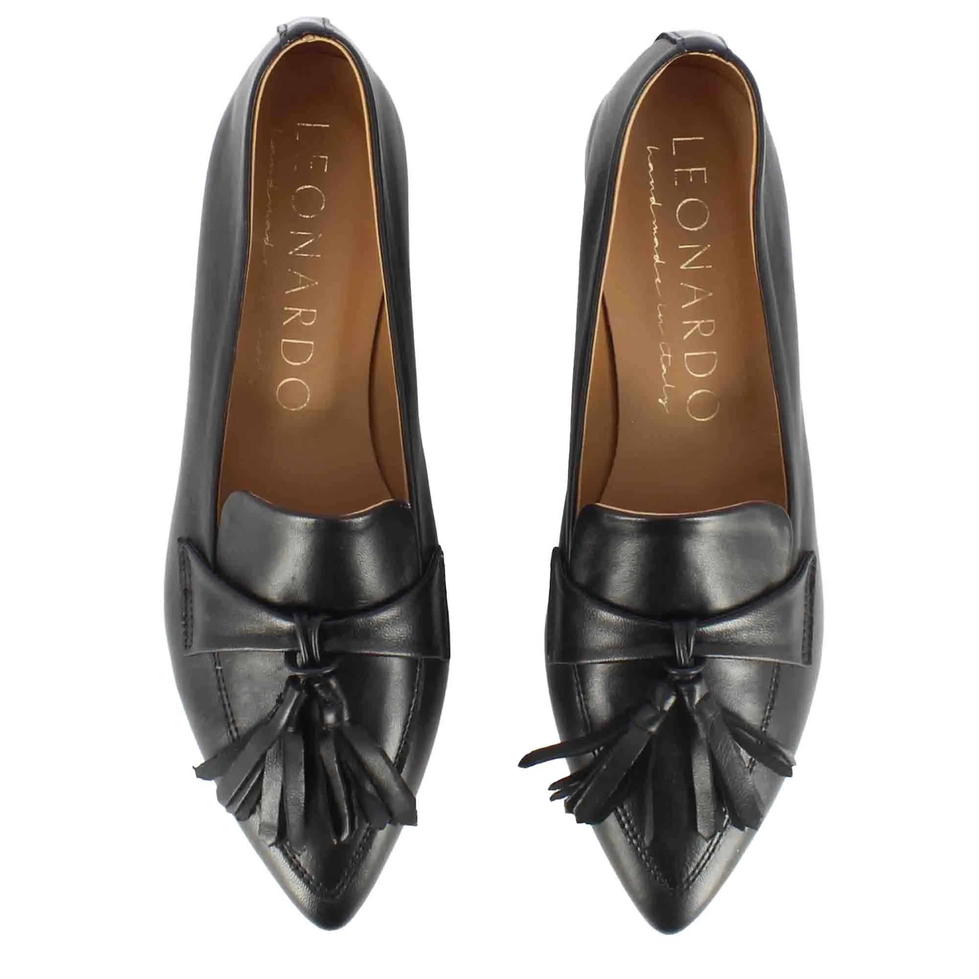 Ballerina da donna casual con nappine colore nero