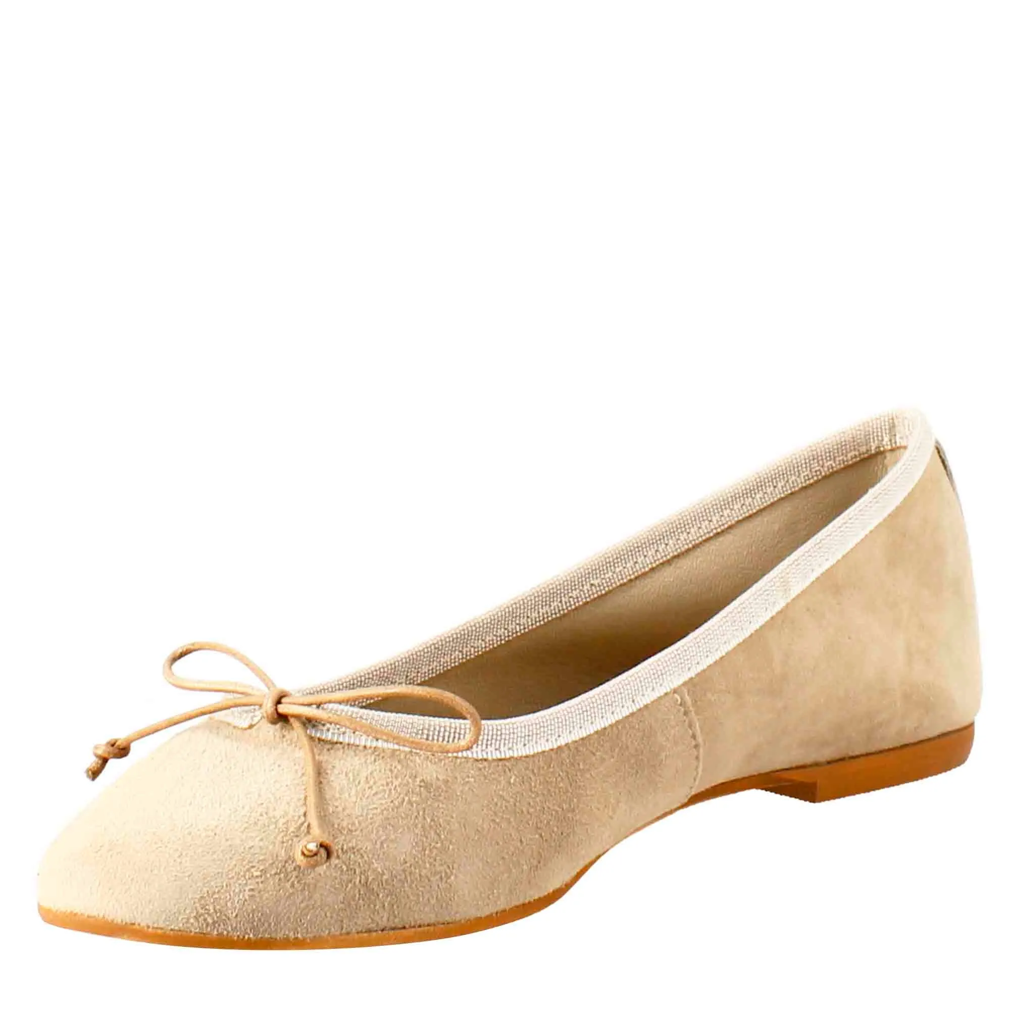 Ballerine leggere da donna color taupe in camoscio sfoderate