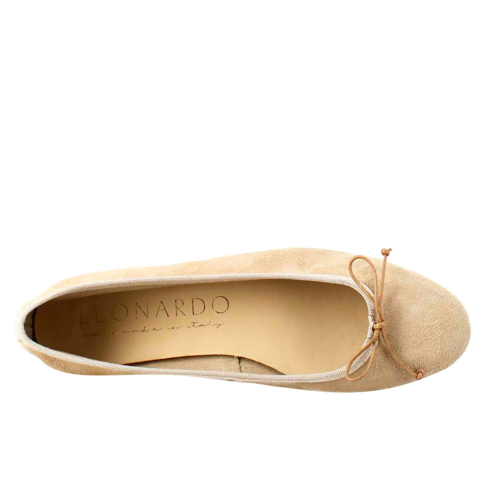 Ballerine leggere da donna color taupe in camoscio sfoderate