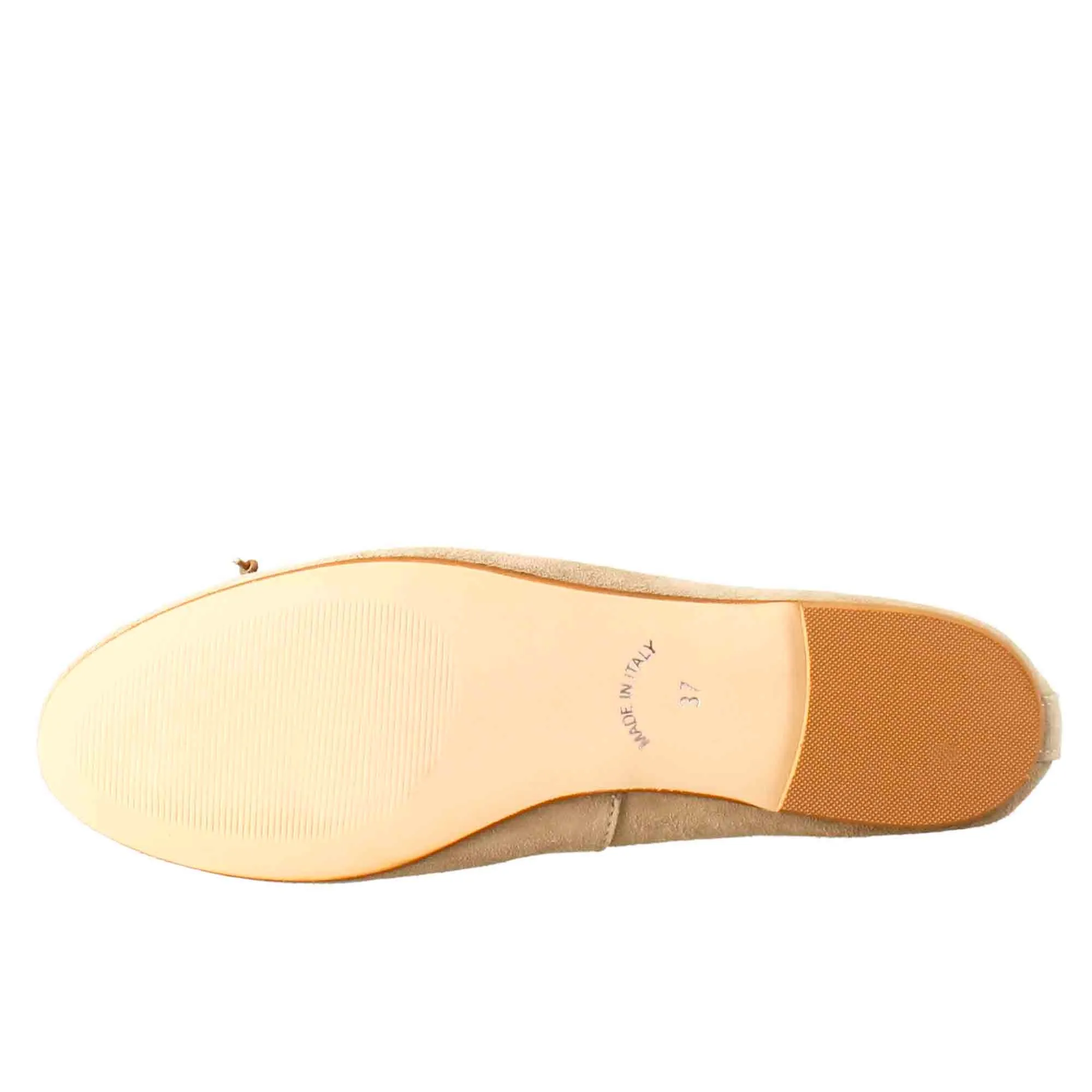 Ballerine leggere da donna color taupe in camoscio sfoderate