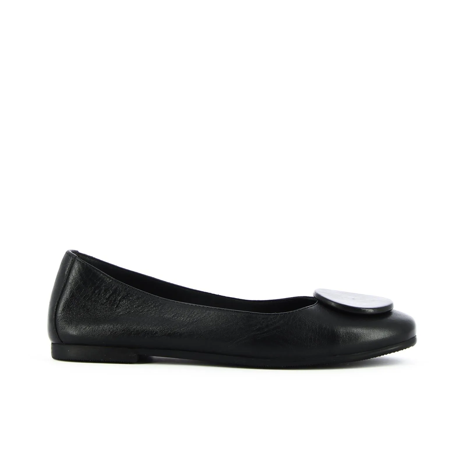 Ballerine nere in pelle con applicazione