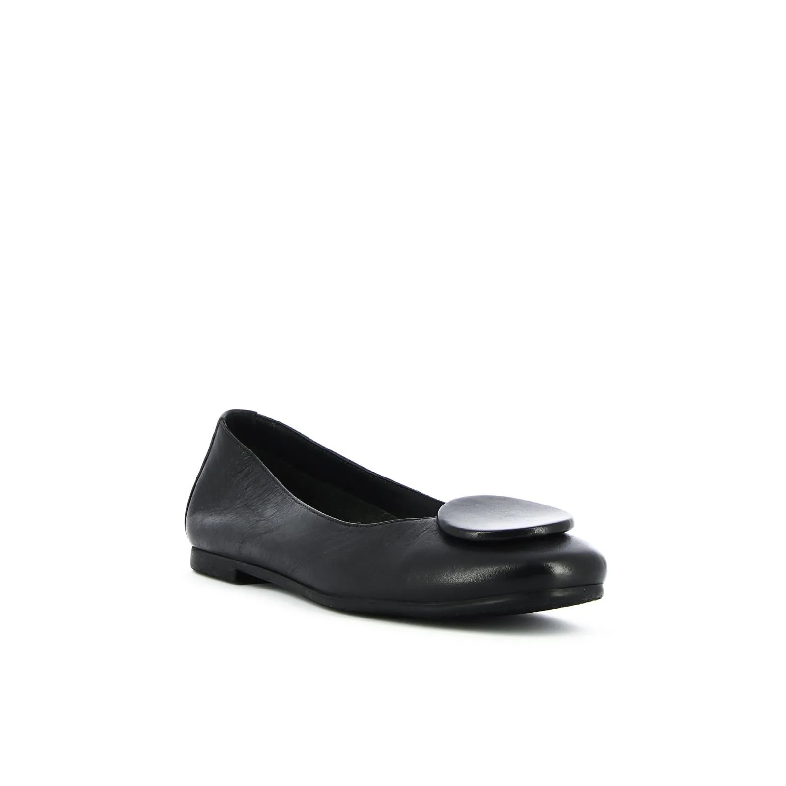 Ballerine nere in pelle con applicazione