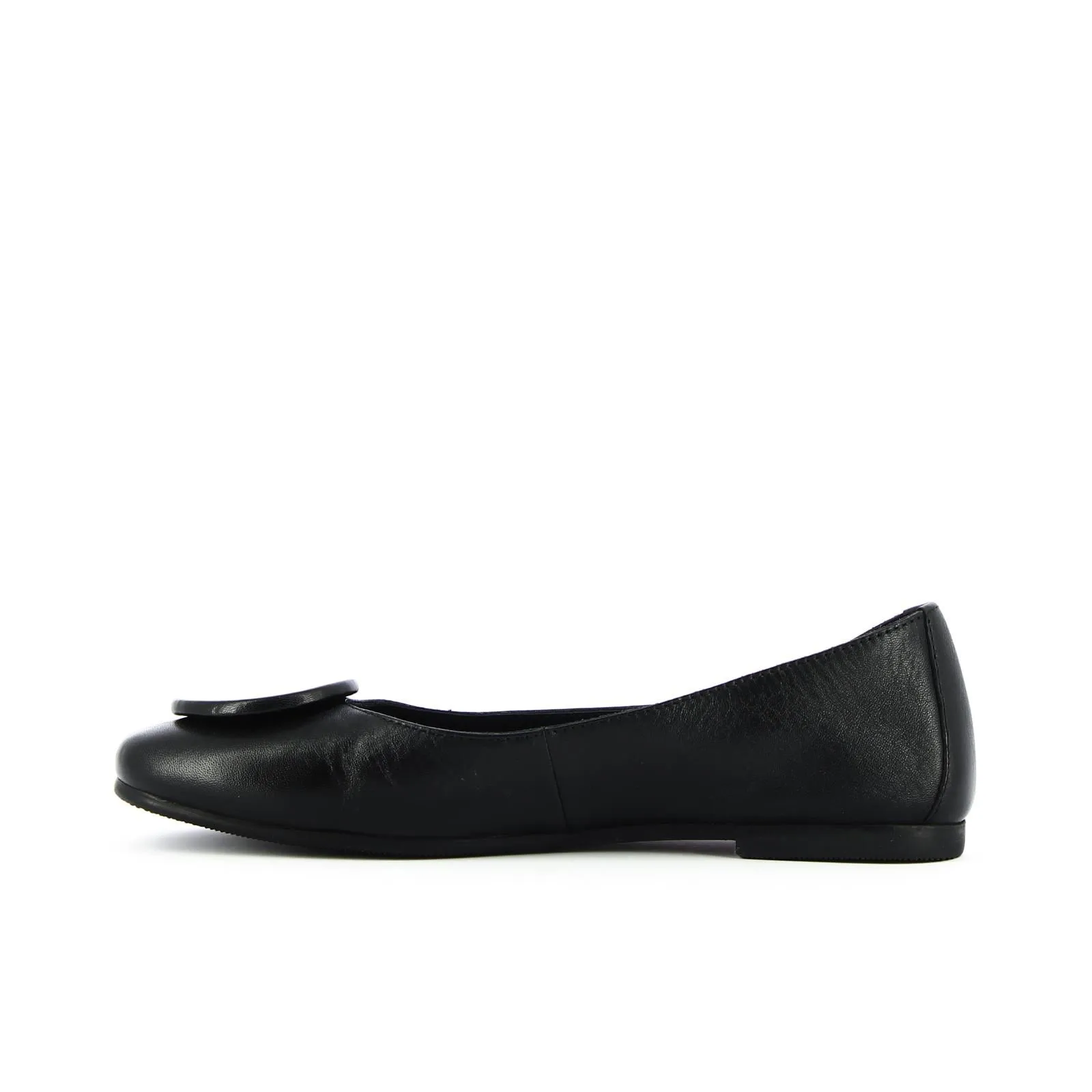 Ballerine nere in pelle con applicazione