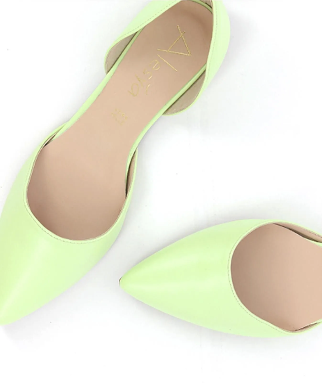 Ballerine verdi con punta sfilata