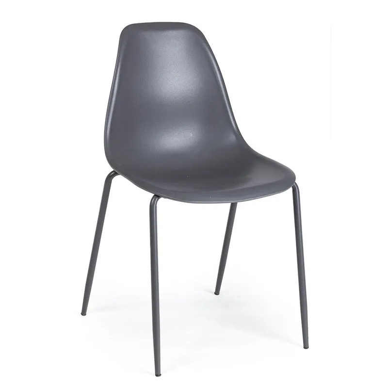 Bizzotto Set 4 sedie Iris plastica grigio