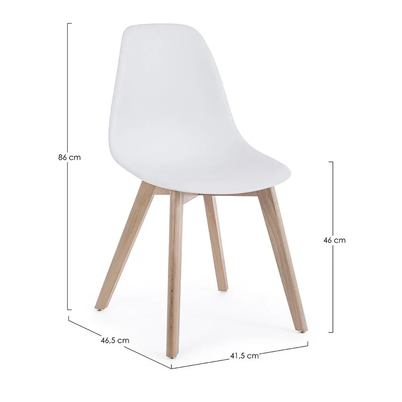 Bizzotto Set 4 sedie System bianco