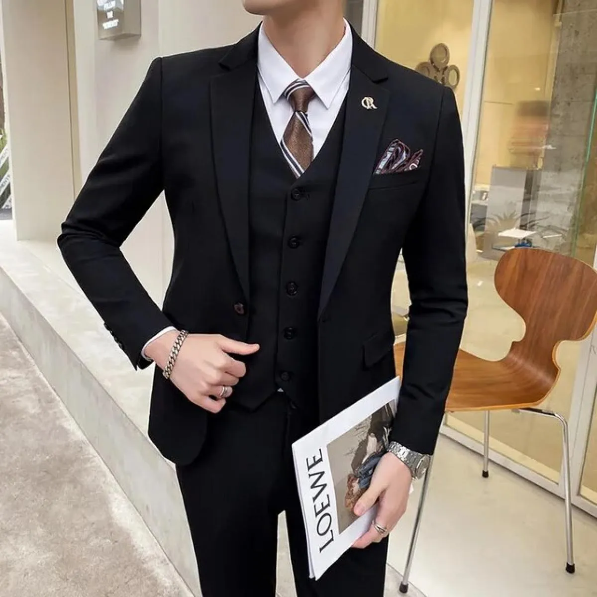Blazer Giacca Pantaloni Gilet Nuovo colore Abito da uomo 3 pezzi Abito da uomo 3 pezzi Abiti da uomo 2023