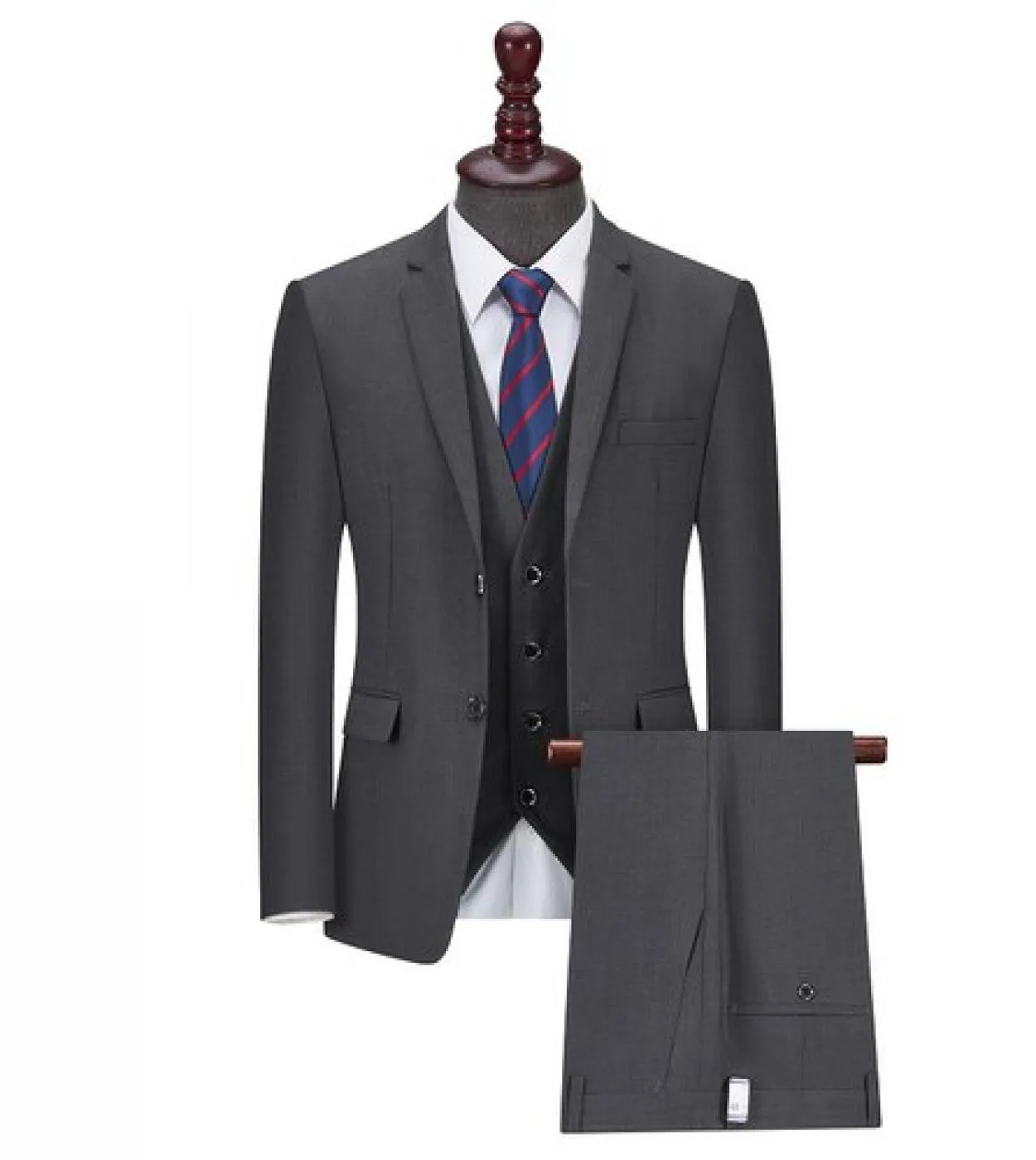 Blazer Giacca Pantaloni Gilet Set da 3 pezzi  Moda Uomo Casual Business Slim Fit Tinta unita Abito da sposa Cappotto Pantaloni