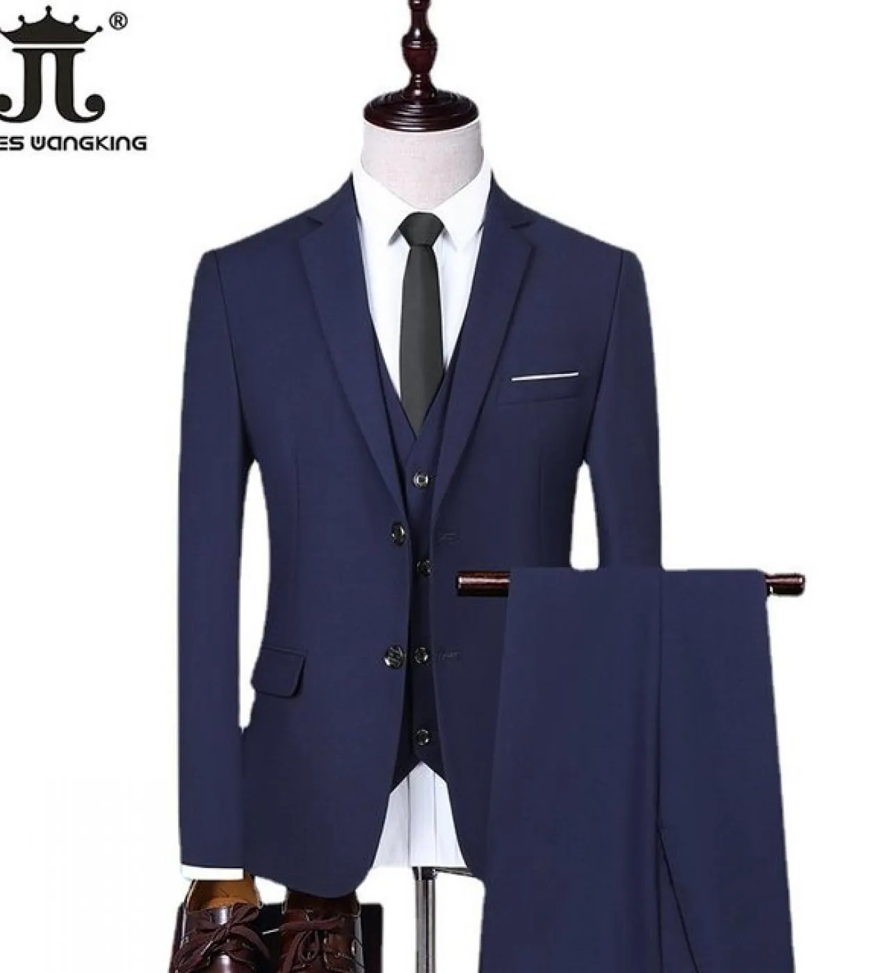 Blazer  Gilet  Pantaloni Boutique Fashion Tinta unita Mens Business Office Suit Sposo Abito da sposa Slim Suit Moder