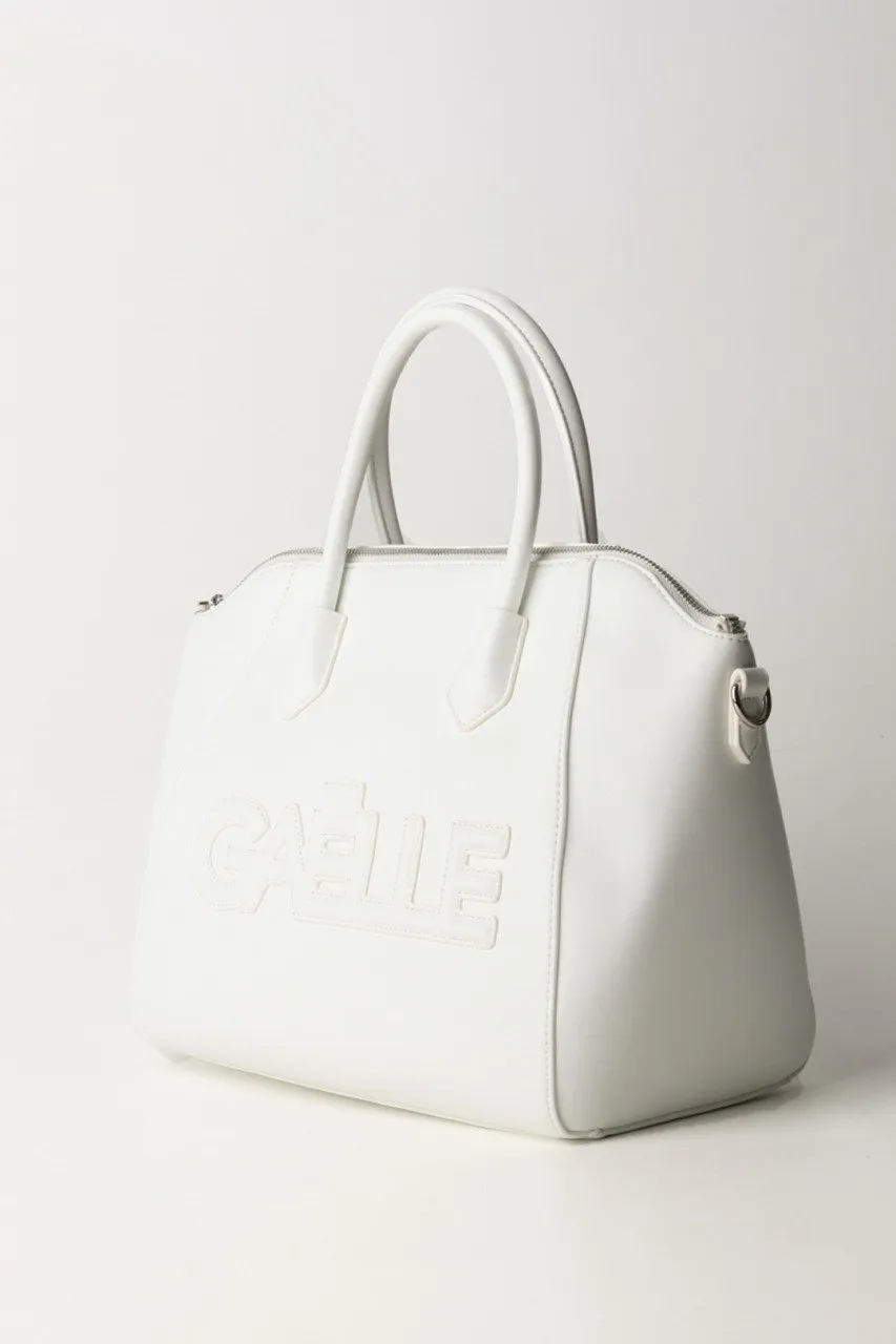 Borsa a mano con logo Bianco