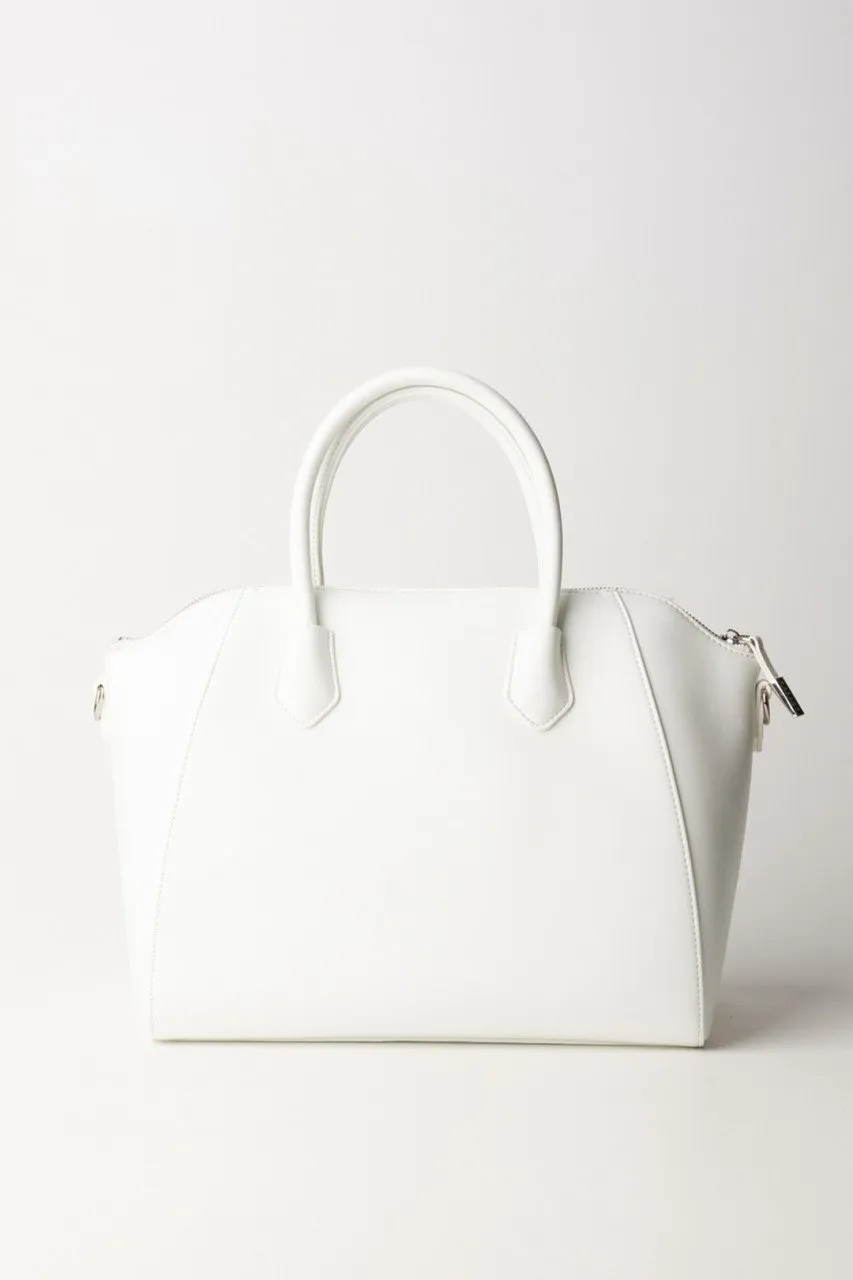 Borsa a mano con logo Bianco