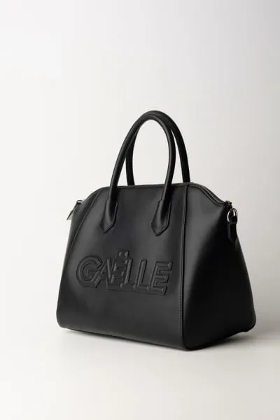 Borsa a mano con logo Nero