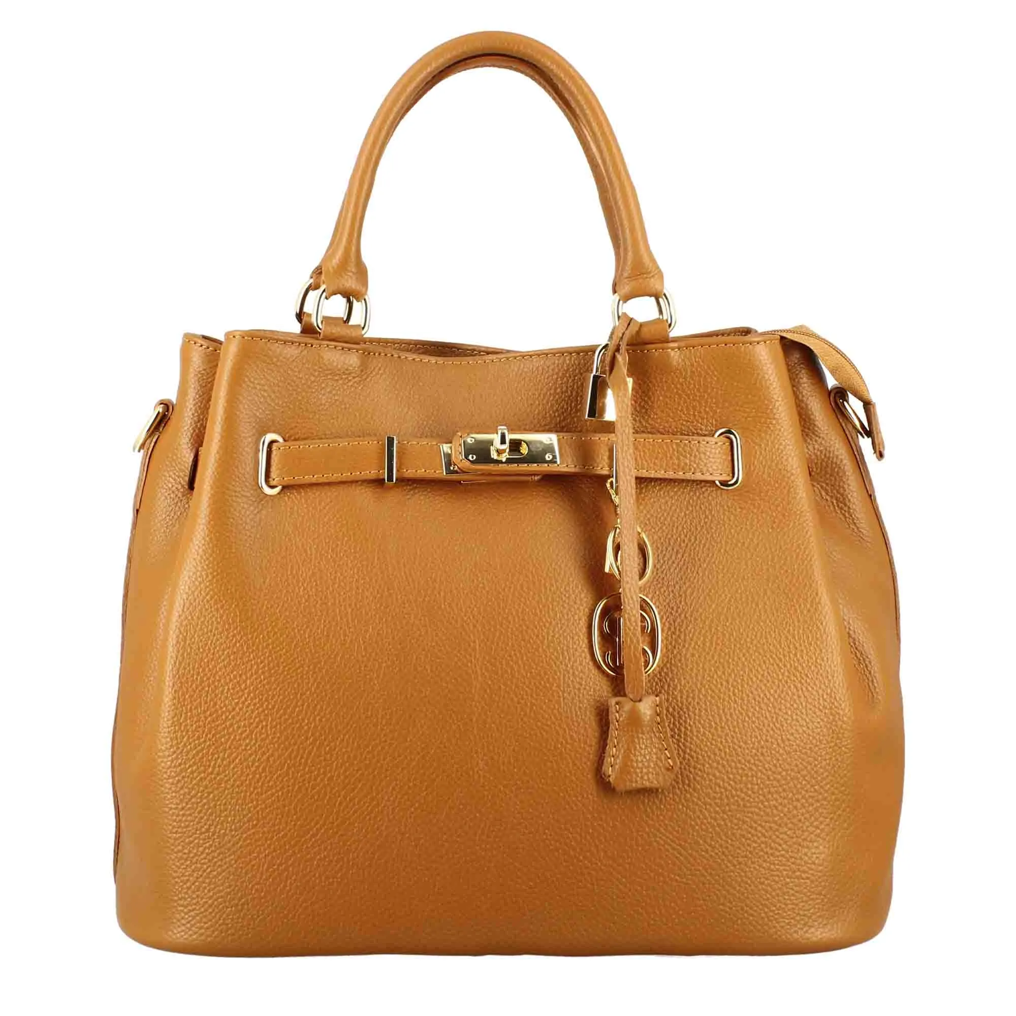 Borsa a mano Frida in pelle con tracolla rimovibile colore marrone