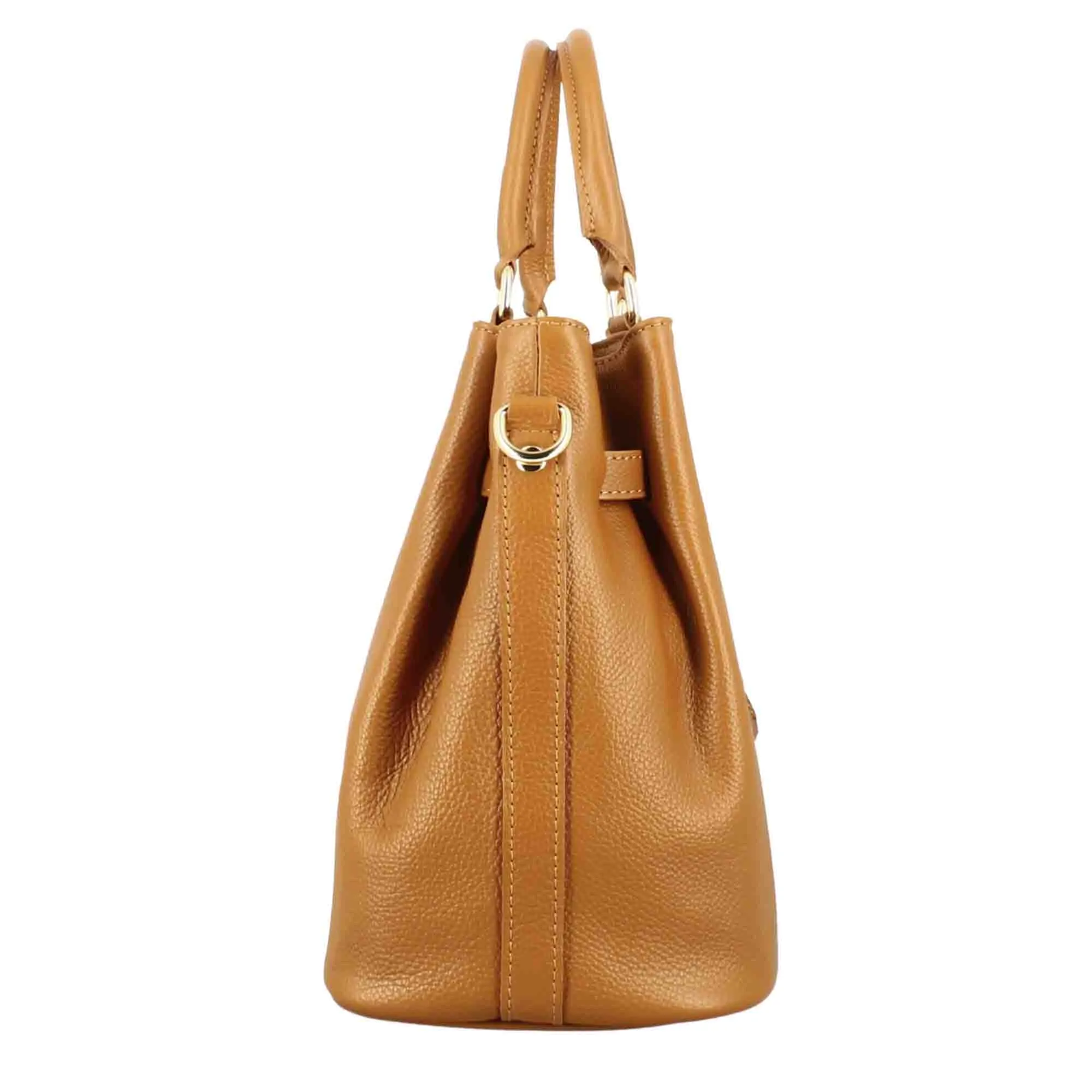 Borsa a mano Frida in pelle con tracolla rimovibile colore marrone