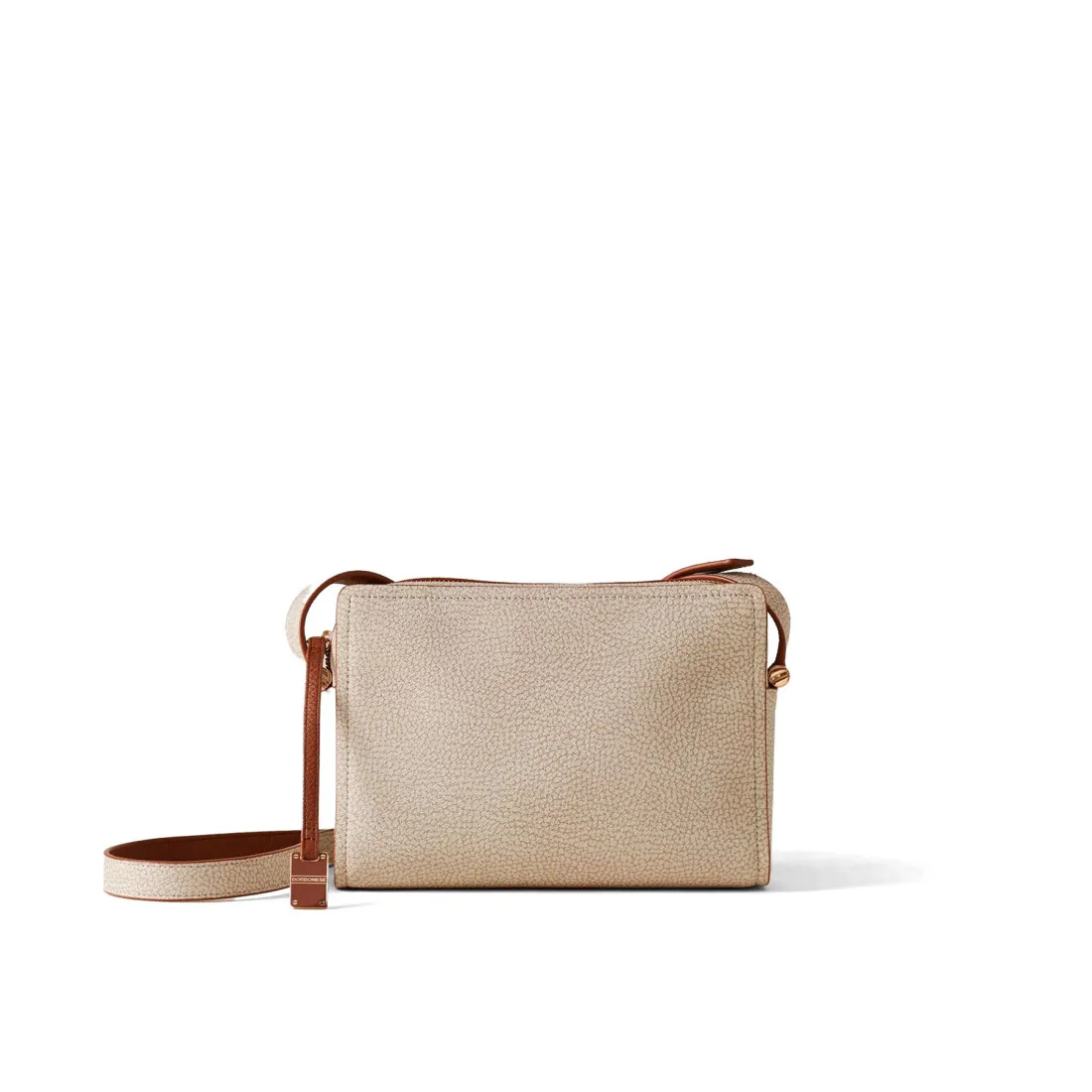 Borsa a tracolla Borbonese Bolt Camera Case beige in Tela Rivestita OP