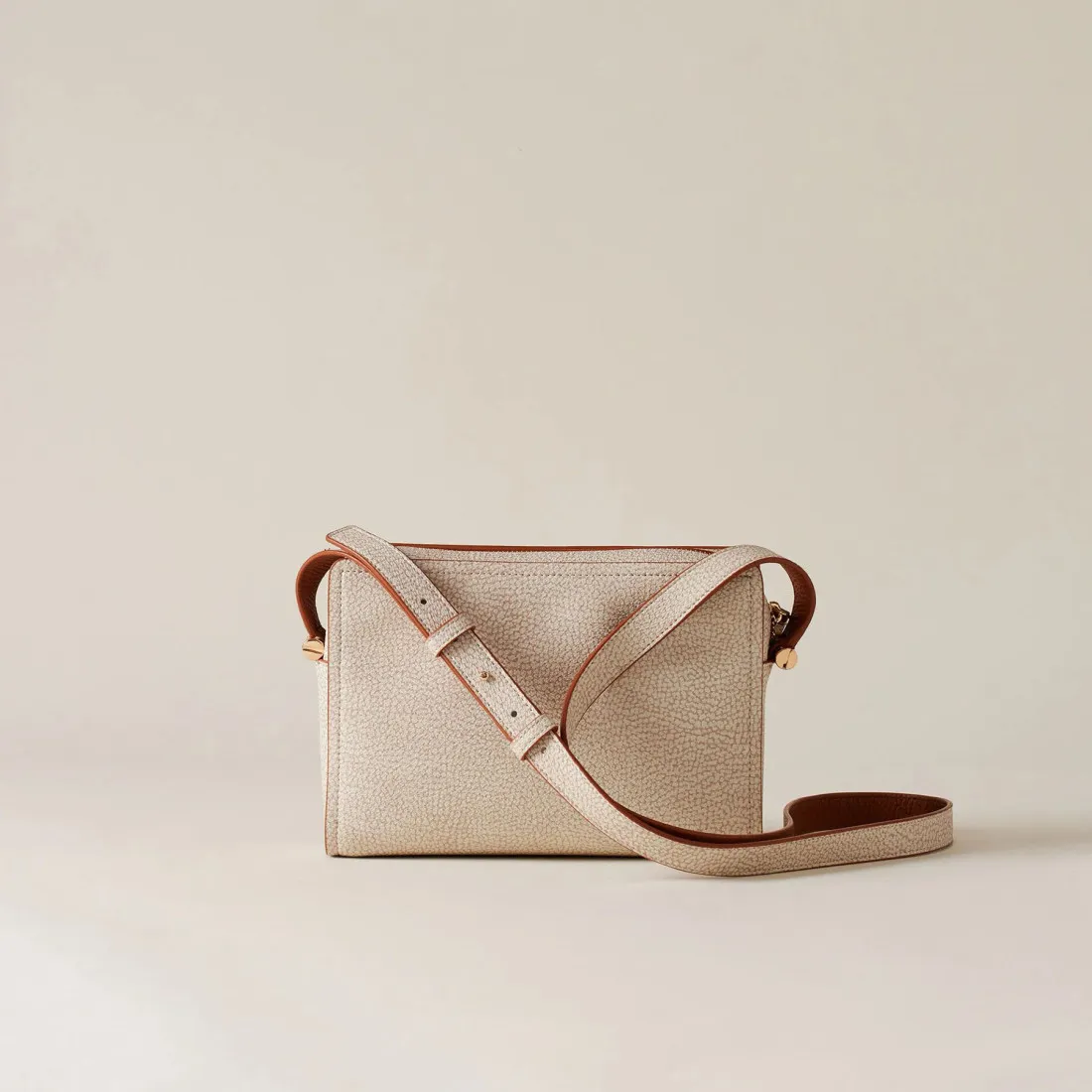 Borsa a tracolla Borbonese Bolt Camera Case beige in Tela Rivestita OP