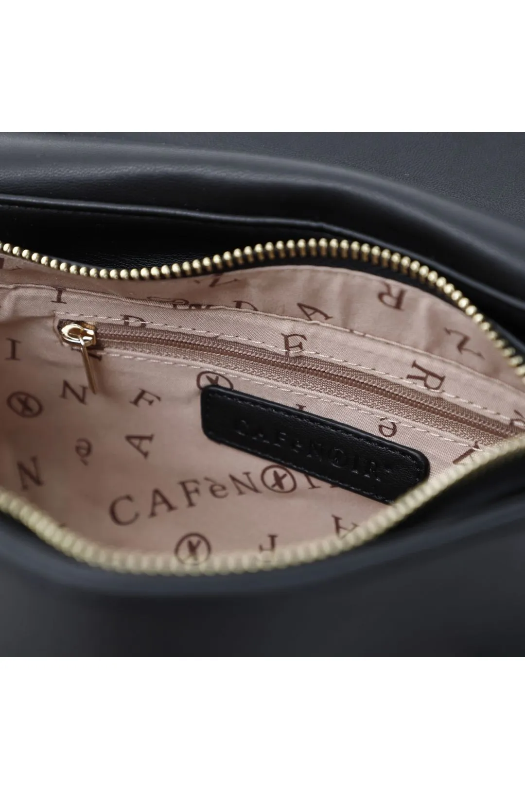 borsa con grossa infilatura e manico personalizzato cafènoir nero