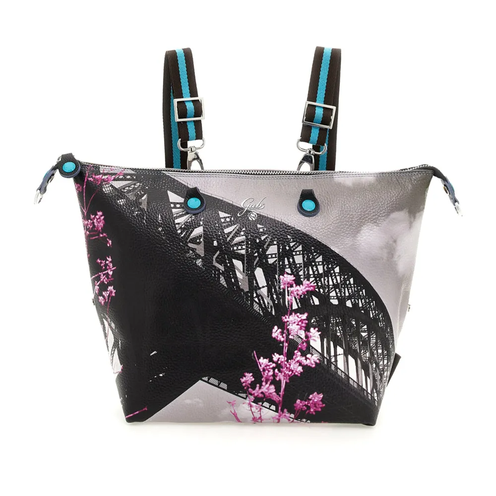Borsa Donna a Mano con Tracolla GABS G3 PLUS Trasformabile in Pelle stampa Hell Gate Bridge Large