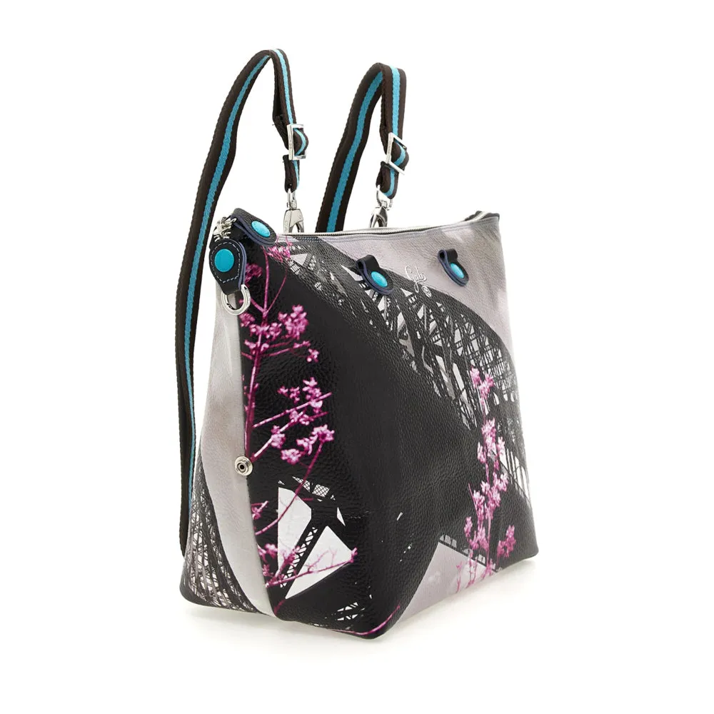 Borsa Donna a Mano con Tracolla GABS G3 PLUS Trasformabile in Pelle stampa Hell Gate Bridge Large