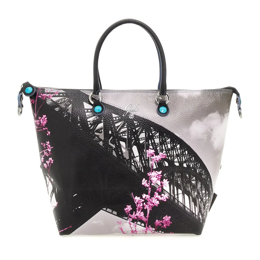 Borsa Donna a Mano con Tracolla GABS G3 PLUS Trasformabile in Pelle stampa Hell Gate Bridge Large