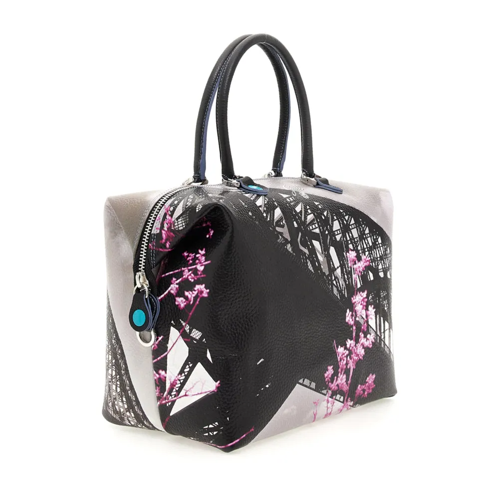 Borsa Donna a Mano con Tracolla GABS G3 PLUS Trasformabile in Pelle stampa Hell Gate Bridge Large
