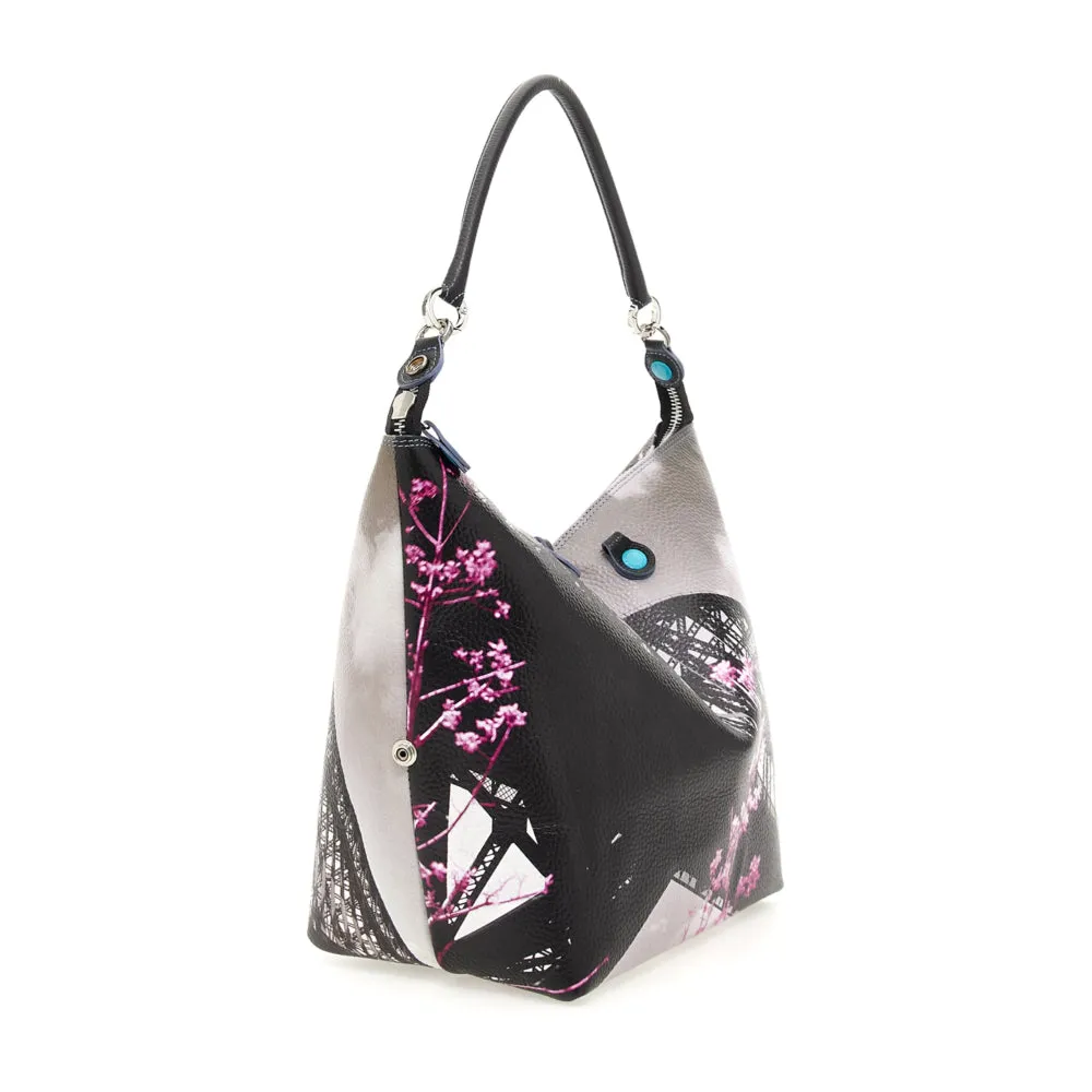 Borsa Donna a Mano con Tracolla GABS G3 PLUS Trasformabile in Pelle stampa Hell Gate Bridge Large