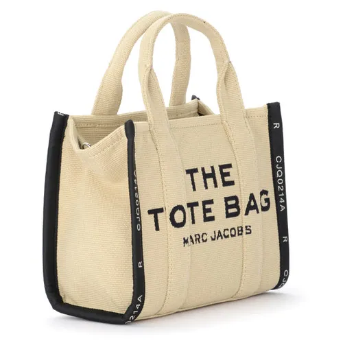 Borsa Marc Jacobs The Jacquard Small Traveler Tote Bag color sabbia