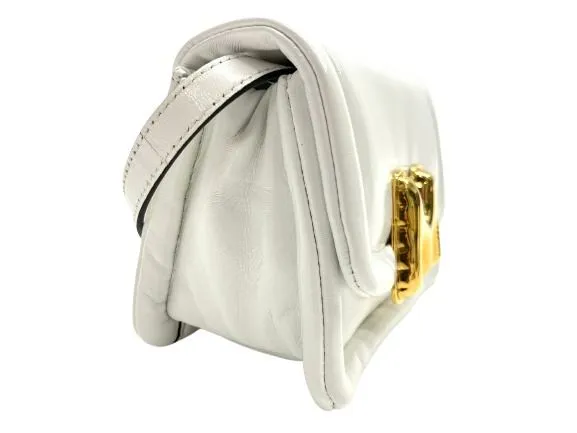 BORSA MINI BIANCO OTTICO IN PELLE LUCIDA