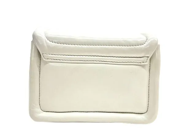 BORSA MINI BIANCO OTTICO IN PELLE LUCIDA