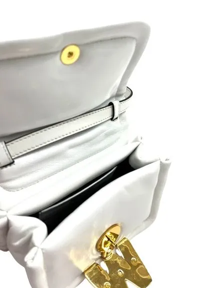BORSA MINI BIANCO OTTICO IN PELLE LUCIDA